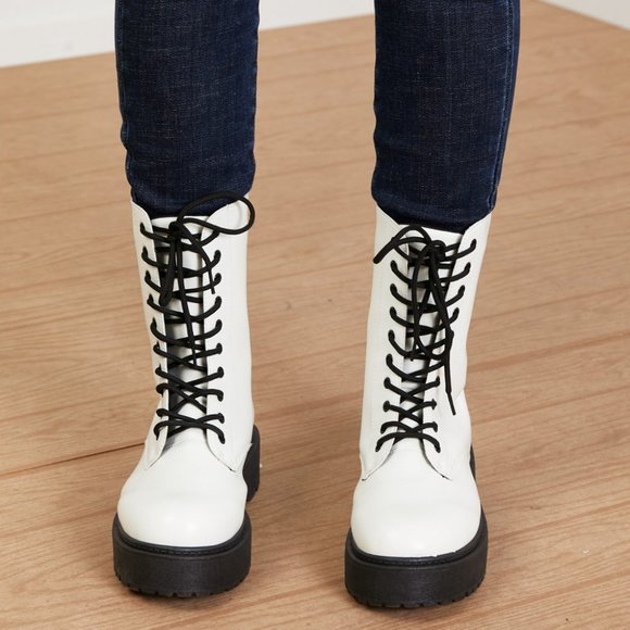 WeeBoo Big Steps Platform Combat Boots - Picture 2 of 10